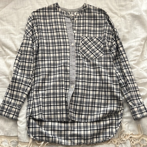 MADEWELL NO COLLAR PLAID BUTTON DOWN - Picture 2 of 4